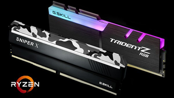 针对二代Ryzen“锐龙”平台：G.SKILL 芝奇 发布 Sniper X 和 Trident Z RGB“幻彩戟”DDR4内存