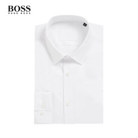 HUGO BOSS 纯色修身纯棉长袖衬衫