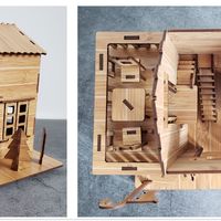 无聊之作：3D木质立体拼图 —— 英国咖啡屋