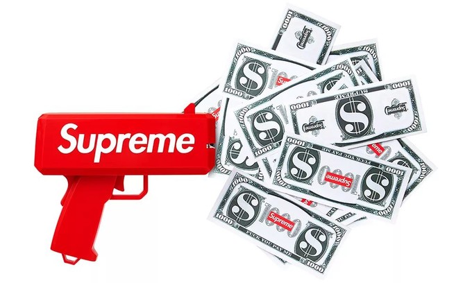 supreme x cashcannon钞票枪