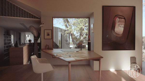 独特的软装家具在空间中也发挥了独有的特质,尤其是下面这个木头茶几