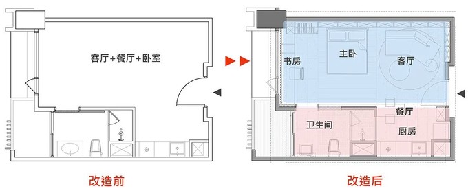 只动一道墙,拥一室一厅,二分离卫浴,比我家100㎡还精致