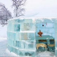 漠河男子用500块冰搭冰屋吃火锅，东北人的快乐你想象不到！！！！