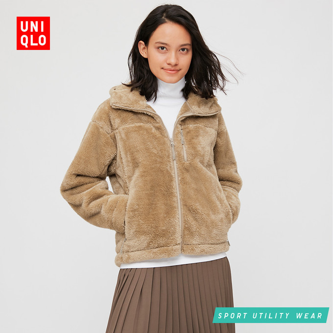 优衣库女装防风长绒摇粒绒拉链短外套430126uniqlo 199元天猫精选去