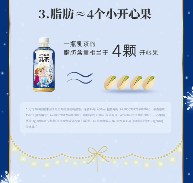 轻众测元气森林x迪士尼乳茶450ml12瓶原味茉香拿铁3种口味随机