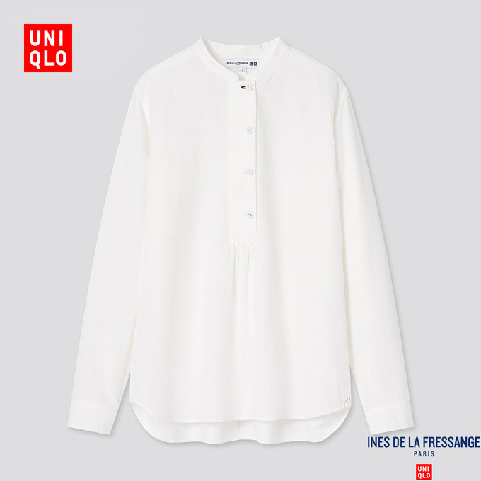 优衣库【设计师合作款】女装棉麻立领衬衫(长袖)436218uniqlo 199元