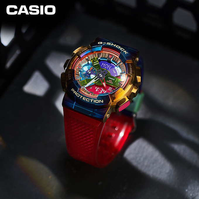 卡西欧(casio)g-shockgm-110rb小火山雷防水运动手表时尚男表gm-110rb