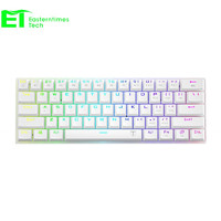 ETI61机械键盘有线/无线蓝牙双模办公游戏61键迷你便携充电小键盘平板笔记本MAC电脑键盘RGB背光白色红轴