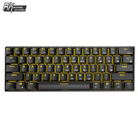 RKRK61机械键盘有线/无线蓝牙迷你便携办公键盘61键双模MAC笔记本键盘黄光黑色红轴