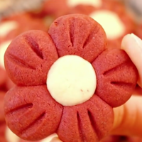 自制小红花曲奇饼干，酥得掉渣渣，关键是颜值超nice