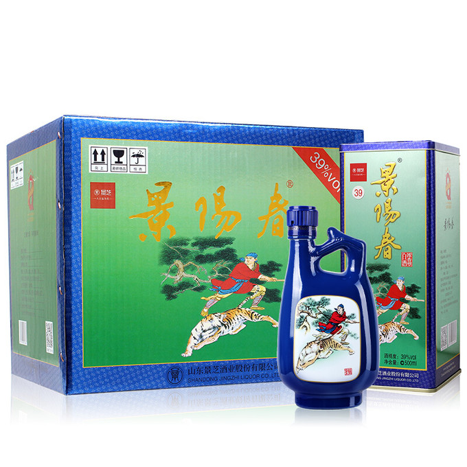 景芝39度浓香型白酒景阳春如意500ml*6瓶整箱装山东年货送礼自饮收藏