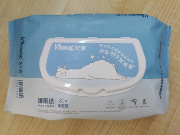 kleenex舒洁湿厕纸羊驼湿厕纸家庭装80片6包480片清洁湿纸巾湿巾可