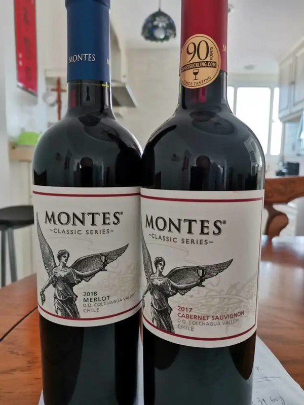 montes蒙特斯智利原瓶进口红酒蒙特斯montes经典系列红葡萄酒750ml6支