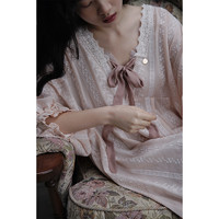 MOLIFUSU法式2022春季1719系列《清甜粉莓》蕾丝花边刺绣连衣裙
