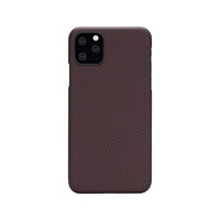 PITAKA苹果iPhone11系列手机壳兼容MagSafe芳纶纤维凯夫拉磁吸轻薄碳纤维保护套黑红平纹iPhone11Pro