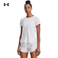安德玛官方UAIso-Chill200Laser女子跑步运动短袖T恤1369764白色100XS