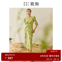 致知ZHIZHI西湖春连衣裙小众设计女2022年夏季新款法式18mm真丝