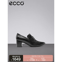 ECCO爱步单鞋女新款时尚尖头女鞋舒适方跟通勤鞋型塑45尖头262743黑色2627430100136