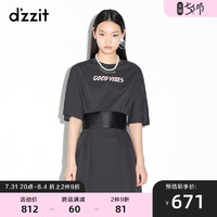 dzzit地素春夏专柜新款休闲修身印花设计感小众T恤裙女3D3O4141A