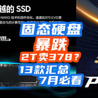 固态真离谱：2T暴跌到378，1T只卖199！我汇总了7月神价13款！