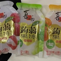 喜之郎蒟蒻果冻三口味12包共240g葡萄草莓水蜜桃儿童休闲小零食 1件装