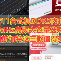 双11内存这样买省1000块 阿斯加特三款DDR5 8000MHZ普惠了