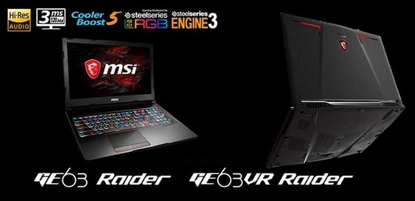 再度蜕变：msi 微星 发布 GE63VR Raider 和 GE73VR Raider 游戏笔电