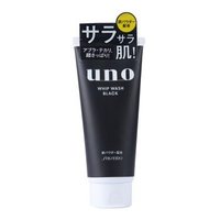 日本  资生堂（Shiseido）uno吾诺男士活性炭洗面奶 清洁毛孔控油祛痘洁面乳 黑色款  130g/支