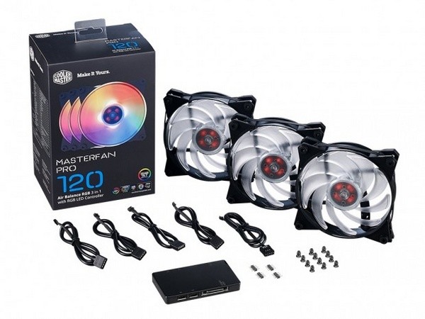 支持自定义和联动：COOLERMASTER 酷冷至尊 发布 MasterFan Pro 120 RGB幻彩风扇套装
