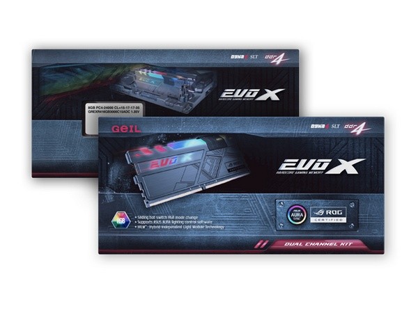 滑块灯控、ROG认证：GEIL 金邦 发布 EVO-X RGB DDR4高端内存