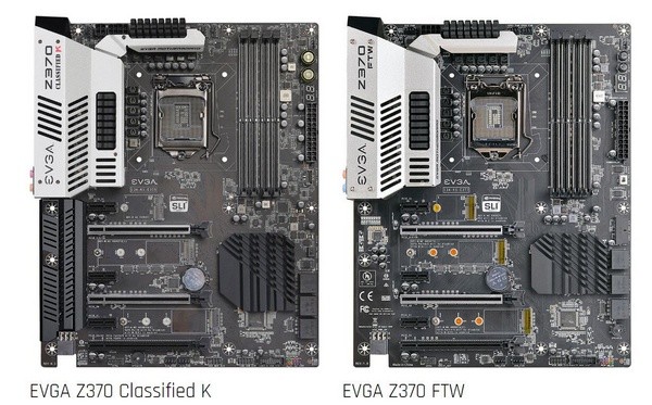 支持英特尔第八代处理器：EVGA 发布 Z370 CLASSIFIED K 和 Z370 FTW 主板