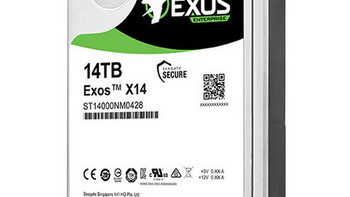成本能耗优秀、14TB容量：SEAGATE 希捷 发布 Exos X14 企业级机械硬盘