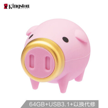 这可能是最萌的猪年贺岁产品了—Kingston 金士顿 64GB USB3.1 U盘 DTCNY19 十二生肖之猪年纪念版