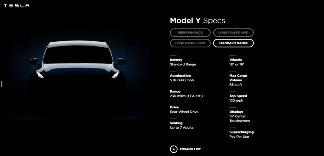 特斯拉Model Y正式发布