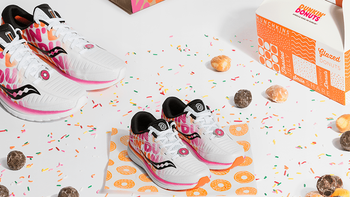 甜甜圈糖果配色：Dunkin’ x saucony Kinvara 10 联名款跑鞋 正式发售