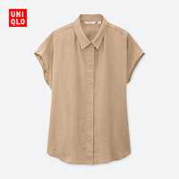 女装 麻混纺上衣(短袖) 415569 优衣库UNIQLO