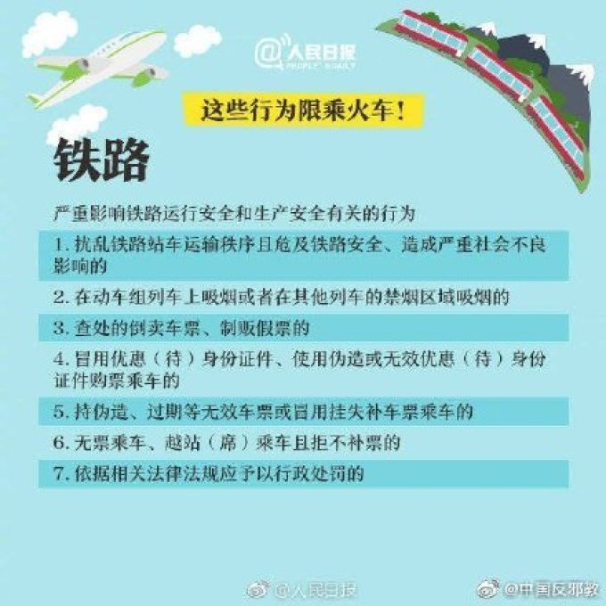 出行提示:官宣! 已有580万人次被限制乘坐动车高铁 如何避免被限制?