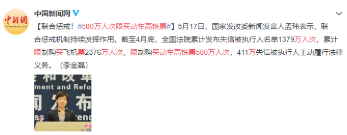 出行提示:官宣! 已有580万人次被限制乘坐动车高铁 如何避免被限制?