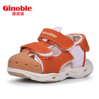 基诺浦夏款婴儿机能鞋宝宝男女儿童凉鞋学步鞋童鞋TXG308 桔红/米色 8