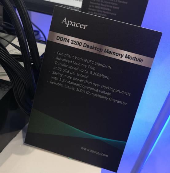 1.2V 电压：Apacer 宇瞻 发布单层单条 32GB DDR4 3200MHz 内存