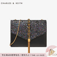 CHARLES＆KEITH信封包CK2-20160030流苏装饰单肩链条小方包