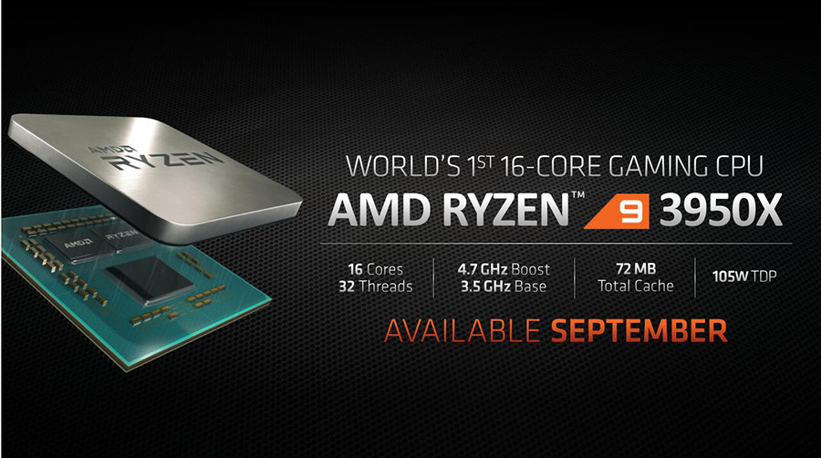 制程性能均超过英特尔：AMD正式发布Ryzen 3000系列桌面处理器