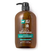 日本熊野油脂无硅油马油洗发水护发素 洗护二合一柔顺600ml