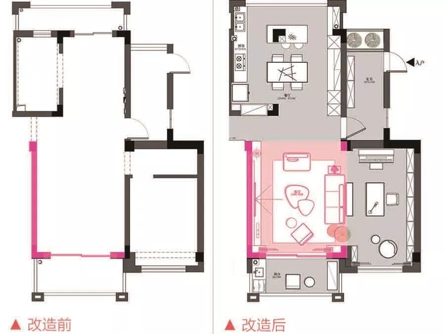 现代简约三居室∣130㎡推倒几道墙，换来大客厅、大厨房，还有简而不凡的轻奢范儿