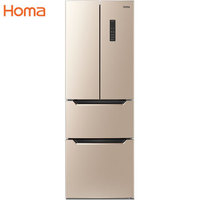 奥马(Homa) 252升风冷无霜多门冰箱 575mm超薄机身贴合橱柜 家用四门分储 零度保鲜 金色BCD-252WF