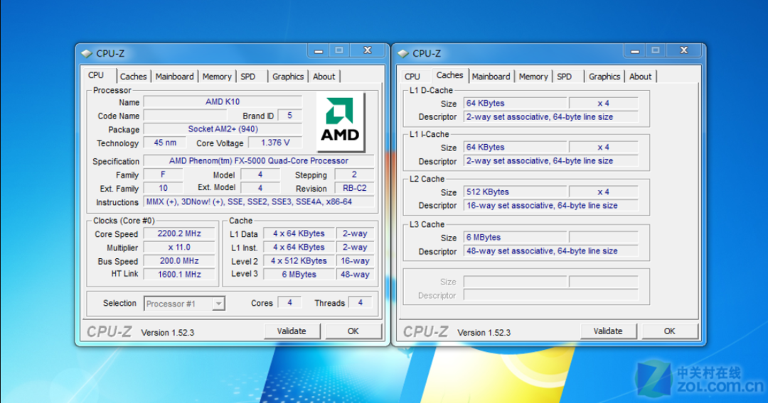 开核后的Athlon 64 X2 5000+ CPU 图片来自中关村在线