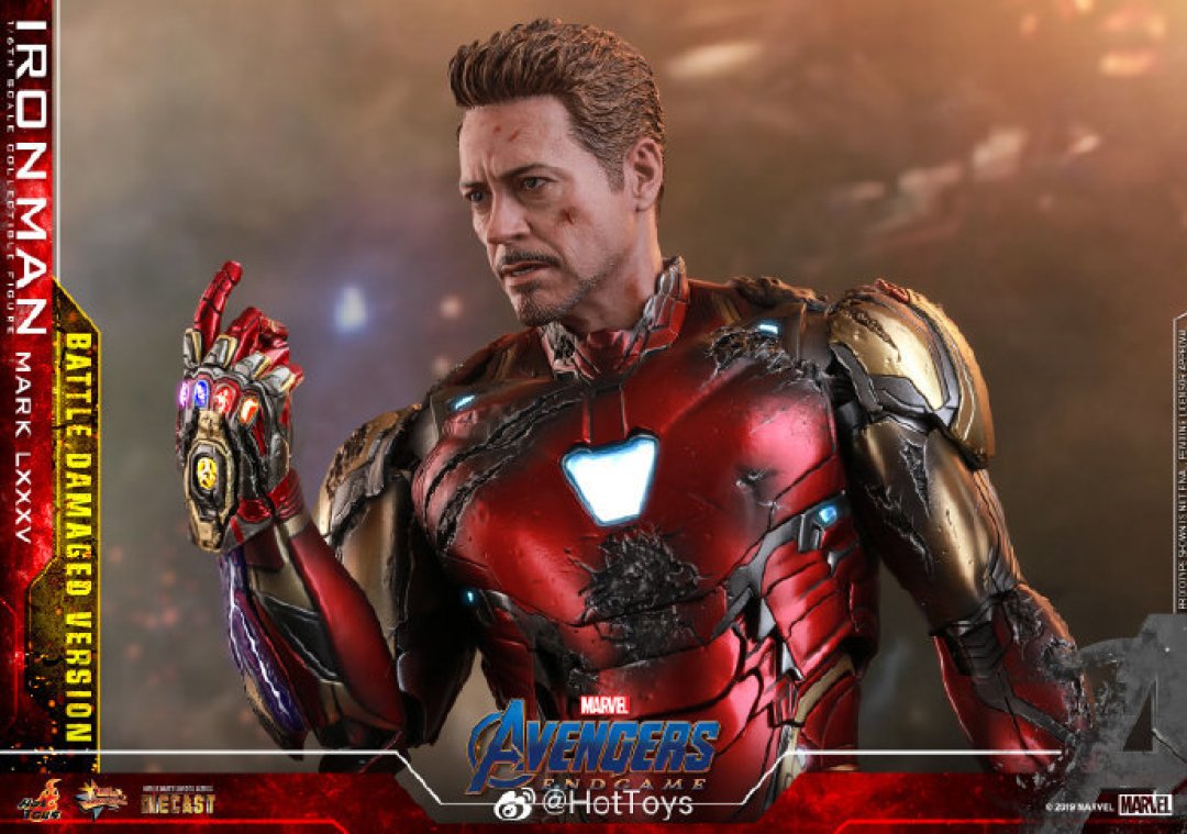 玩模总动员ht复联4钢铁侠mk85战损版公开配备led纳米手套新头雕及特别