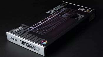 华硕TUF GAMING K7光轴机械键盘外观细节(做工|腕托|材质|键位|指示灯)