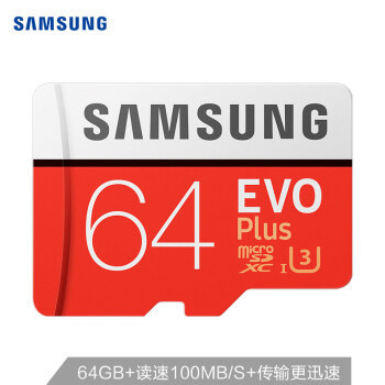 高速TF存储卡：三星 64GB EVO Plus U3 存储卡