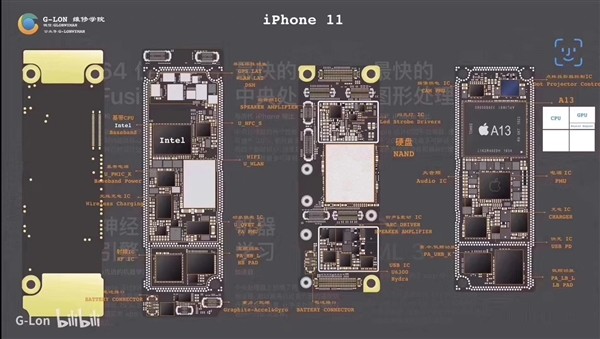 国内维修机构发布3款iphone 11 主板结构图 堆叠主板 电池容量全进化 仍是intel基带 Iphone 什么值得买